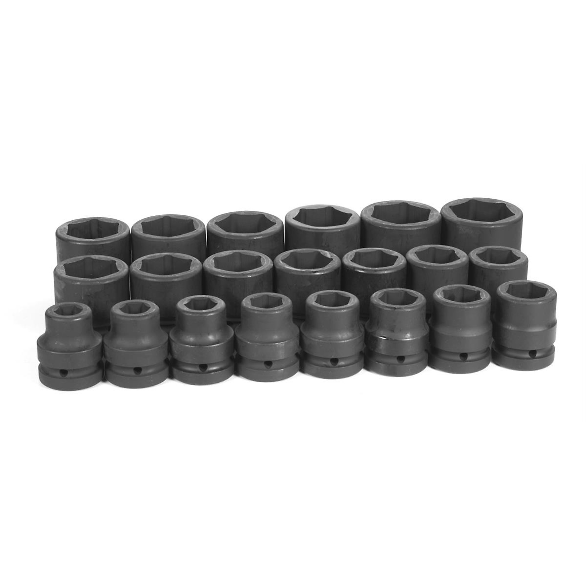 Grey Pneumatic Fractional Socket Set — 21-Piece, 1in. Drive, 3/4in. - 2in., Chrome-Molybdenum Steel, Model# GRE9021